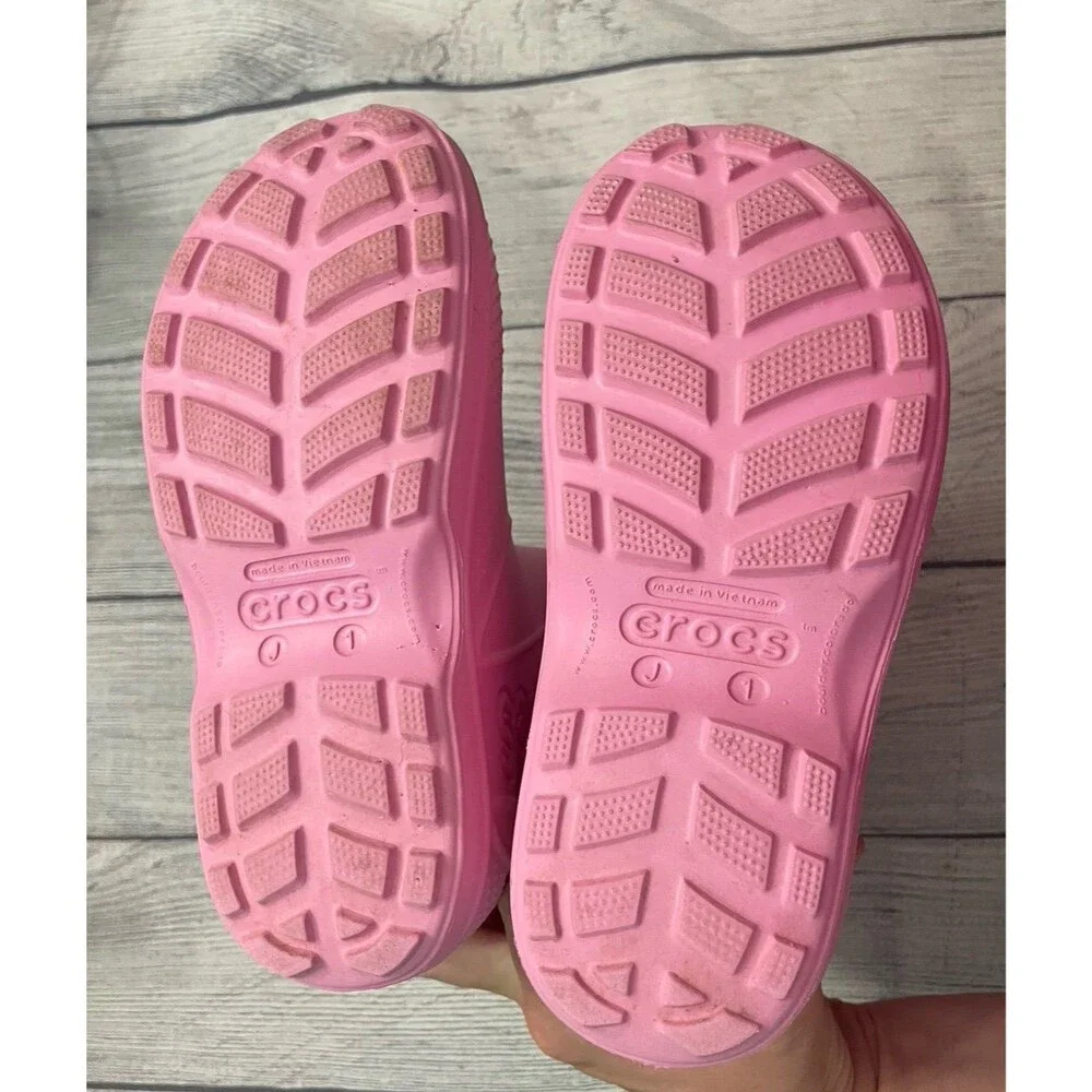 Pink Croc Crocs Girl Boots, Size Youth 1